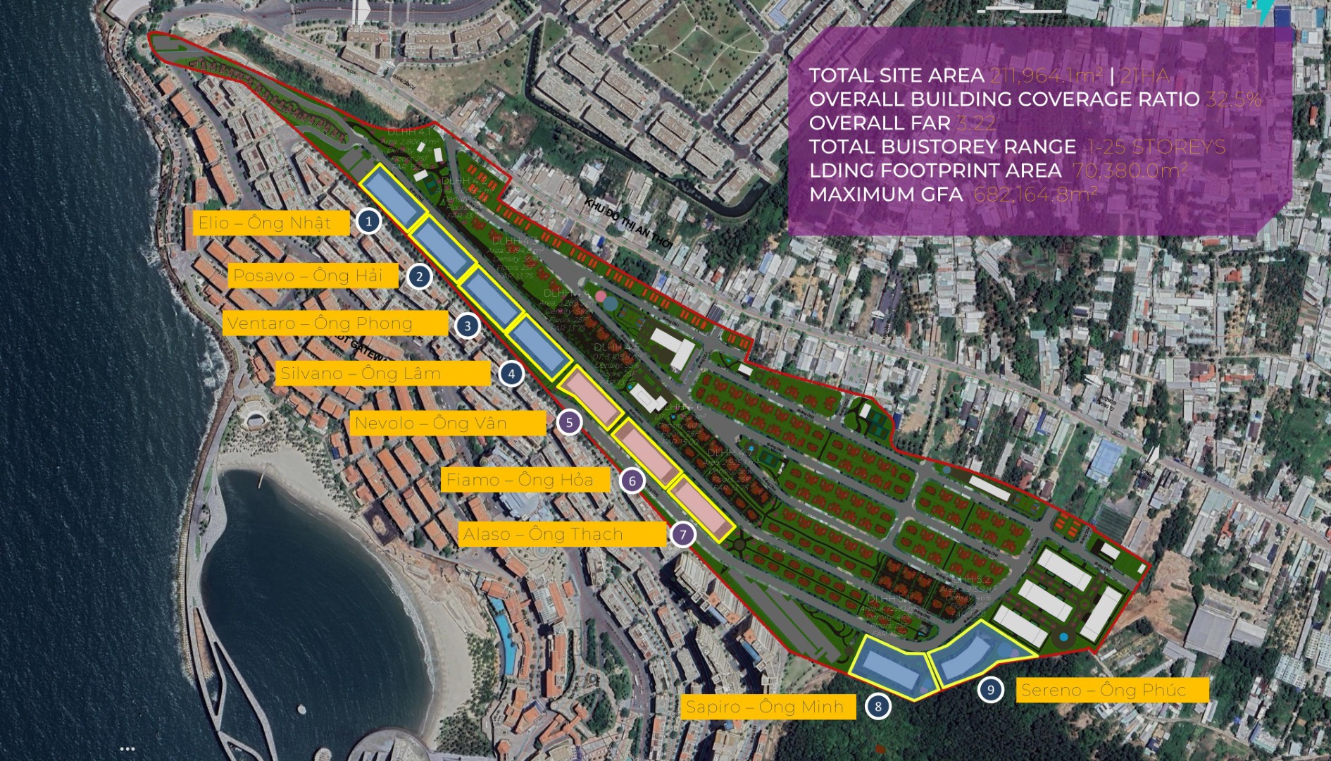 Vi tri cac toa the sunset phu quoc