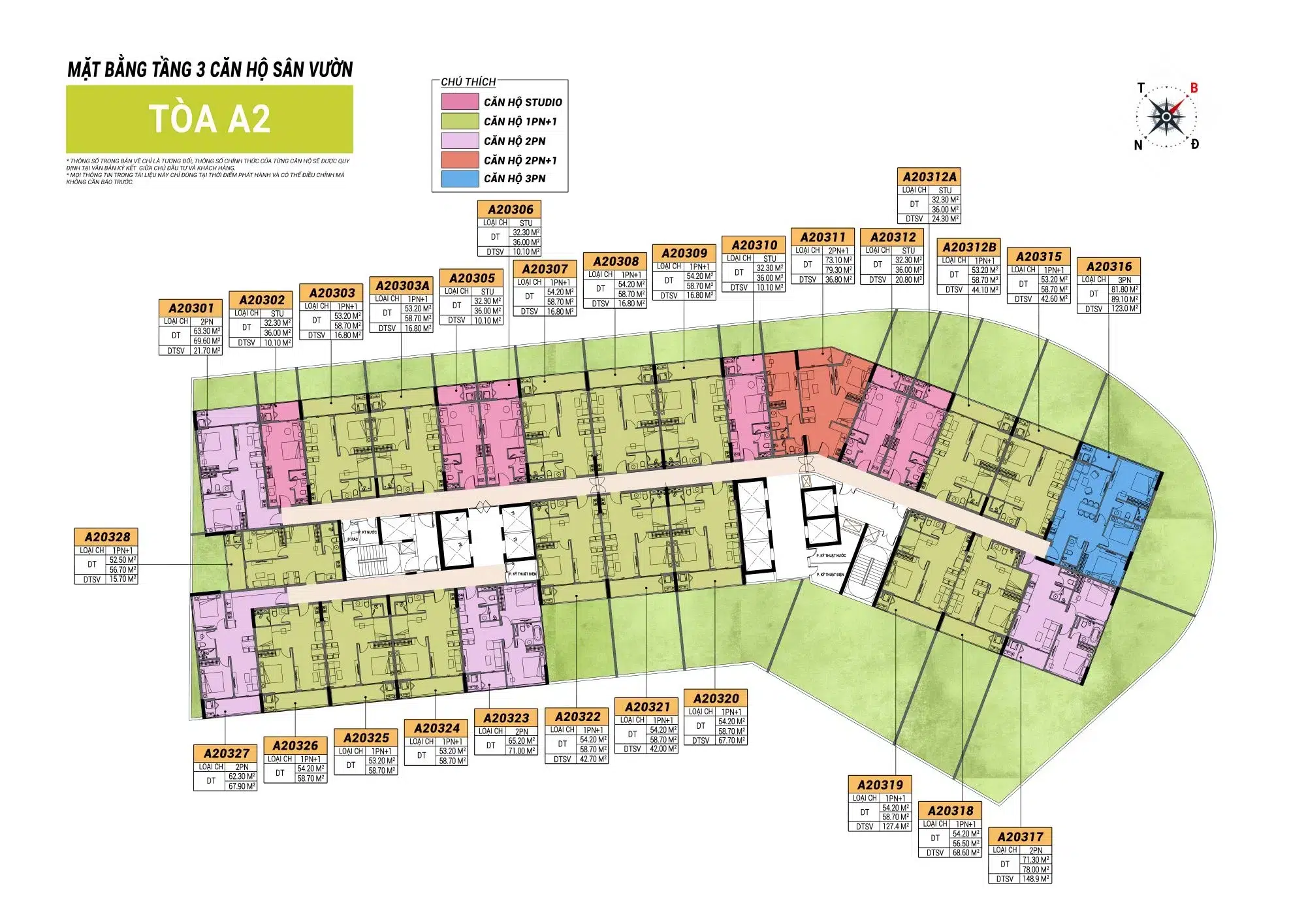 Mat bang 3 toa a2 sun cora tower da nang