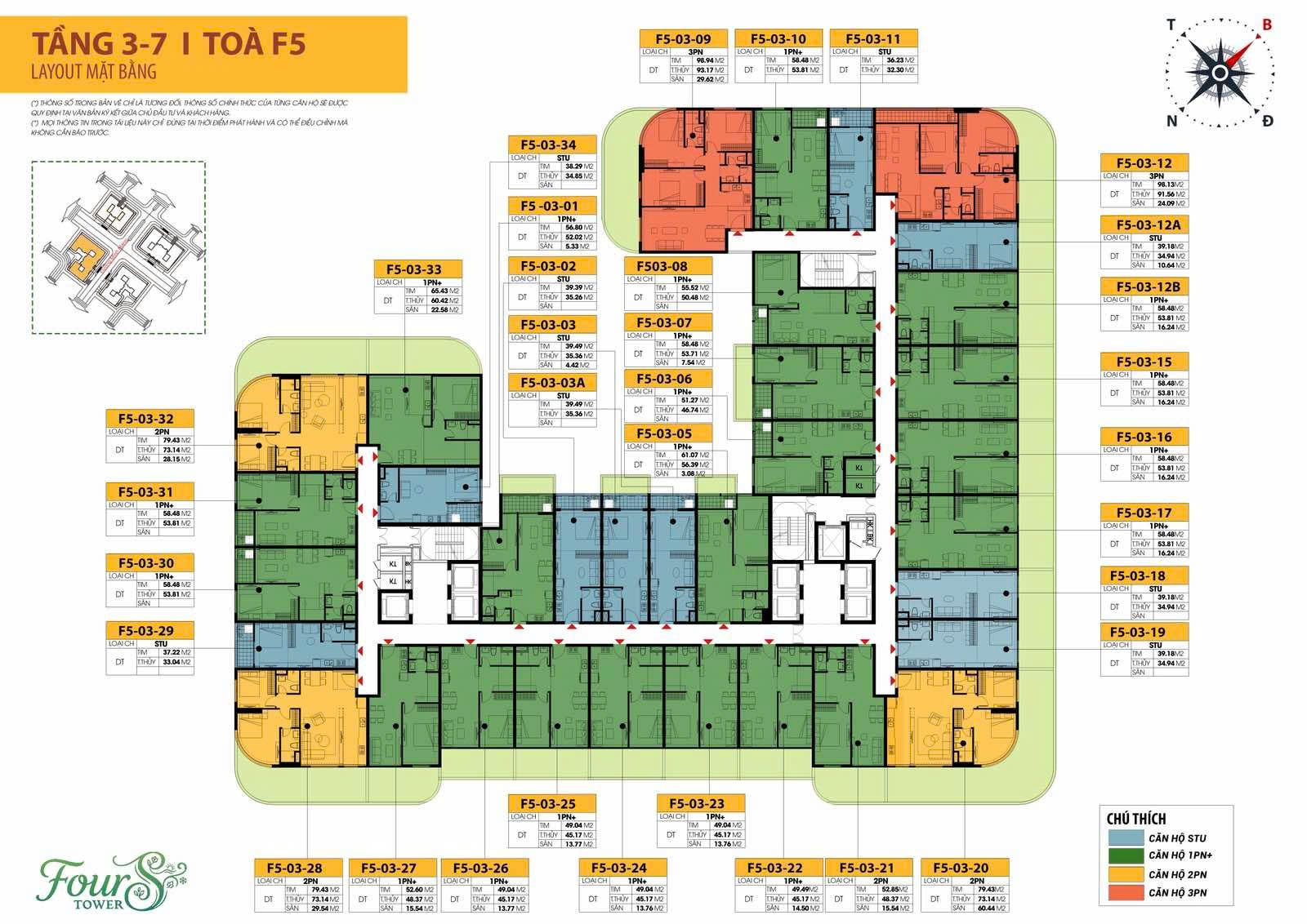 Mat bang tang 3 7 toa f5 fours tower da nang