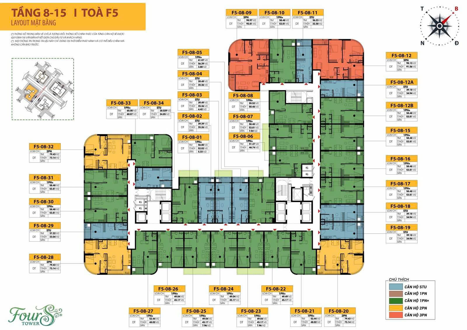 Mat bang tang 8 15 toa f5 fours tower da nang