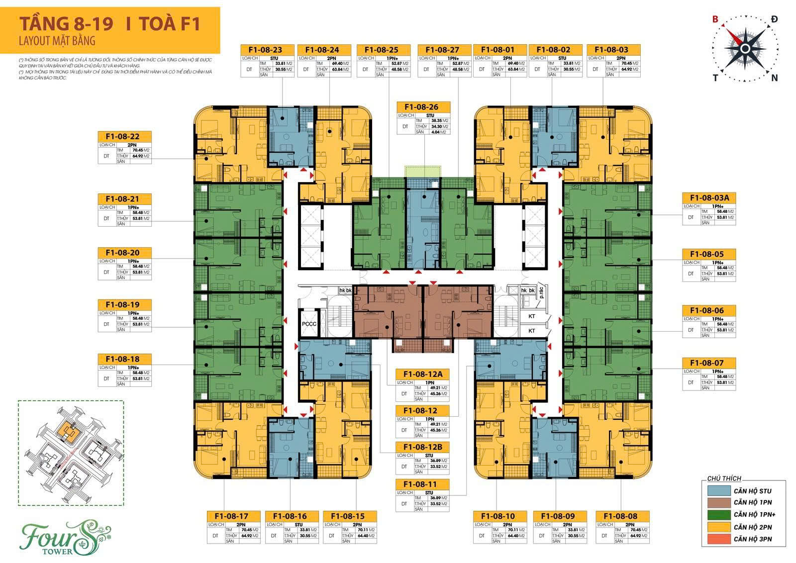 Mat bang tang 8 19 toa f1 fours tower da nang