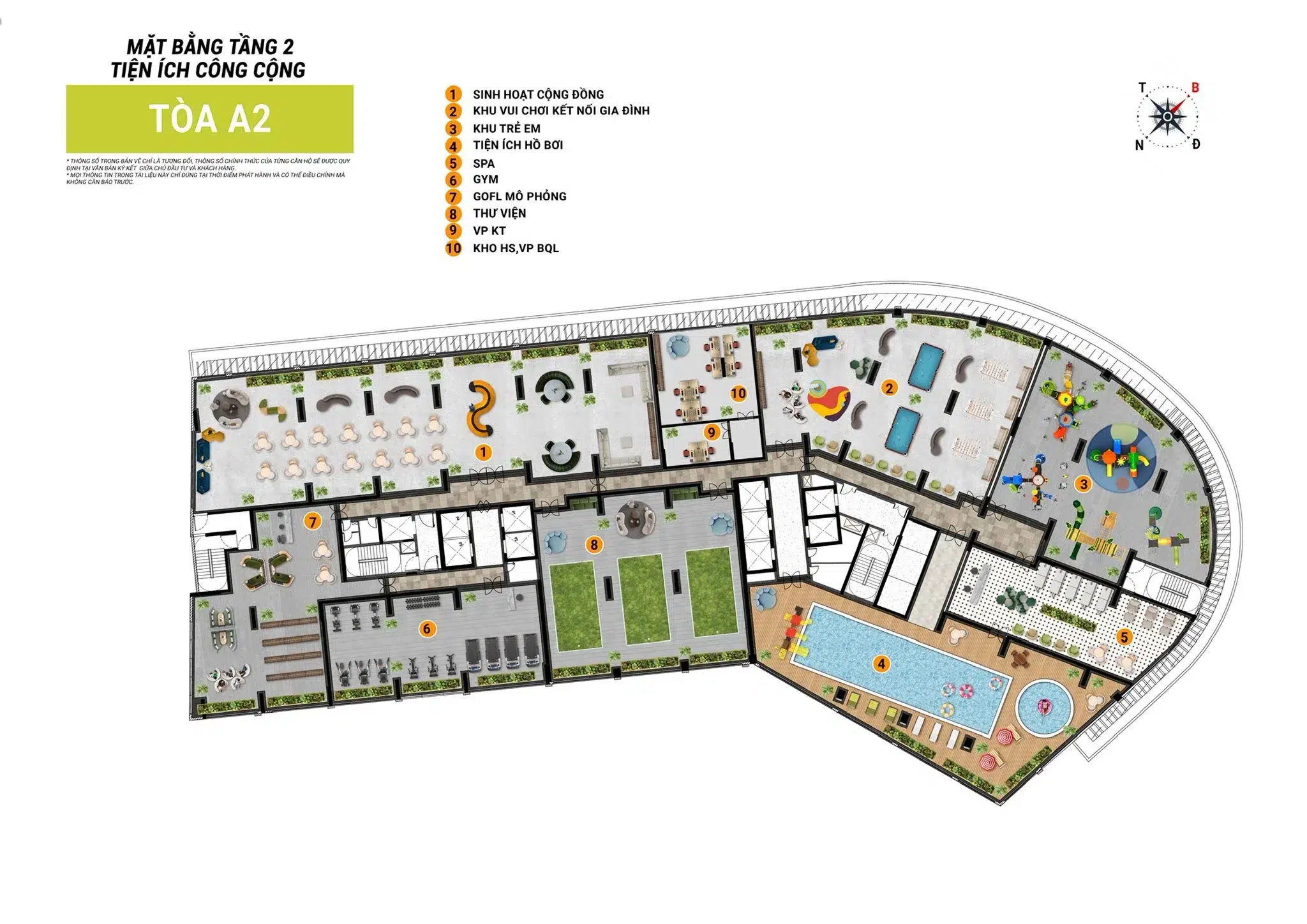 Mat bang tien ich tang 2 sun cora tower da nang